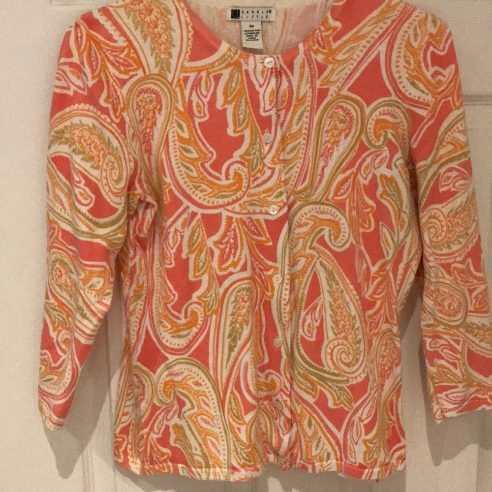 Carole Little Paisley cardigan